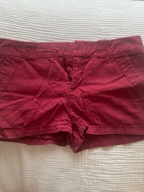 Lux Cherry Red Cotton Casual Shorts